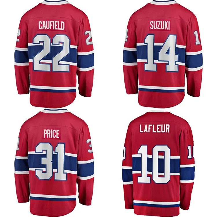 Custom Ice Hockey Jersey Montreal City Stitched Sports Embroidery Men Red Canadien Wear #22 Caufield #31 Price # Weber
