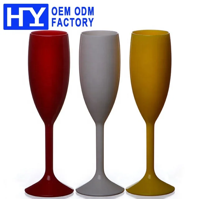
Unbreakable 6oz Custom Logo Polycarbonate Plastic Champagne Flute Glasses 