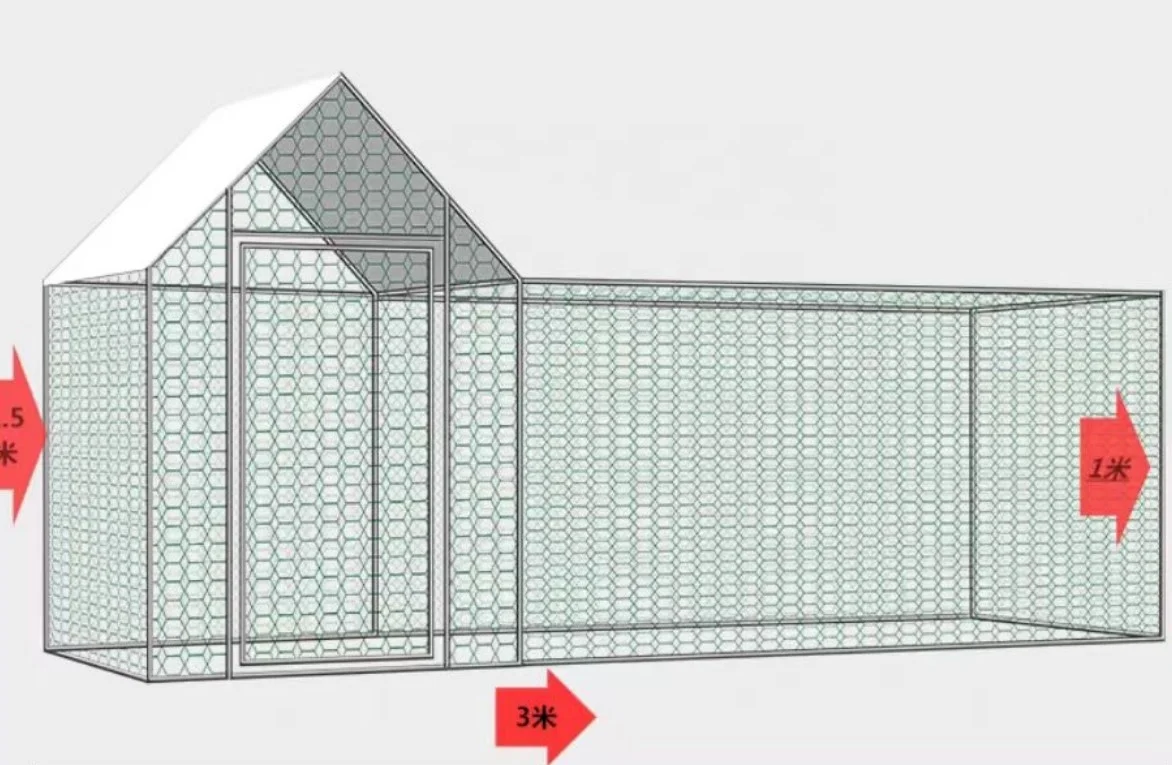 3x10 ft Metal Chicken Coop Chicken Run House Poultry Habitat Cage w/Chicken Perch