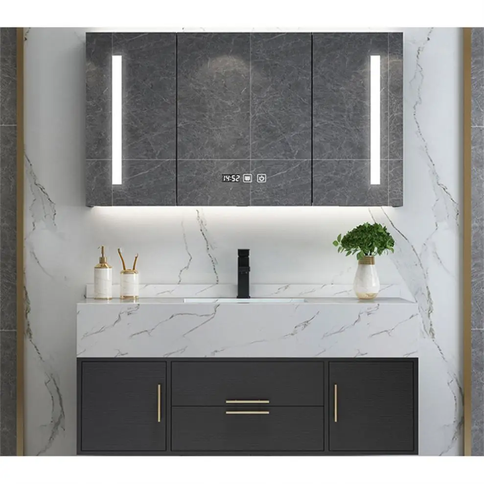 China Factory Wash Basin Vanity Cabinet 32 Inch Pvc White Bathroom