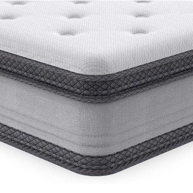 Box Top Pocket Double Single Waterproof  Fabric King Queen Size Latex High Density Memory Foam Spring Mattress For Bed