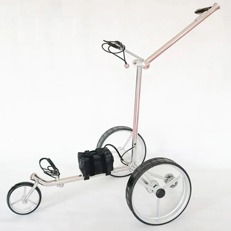 Golf Cart Electric Bag Cart Golf Three-Wheeled Trolley Stainless Steel Golf Trolley