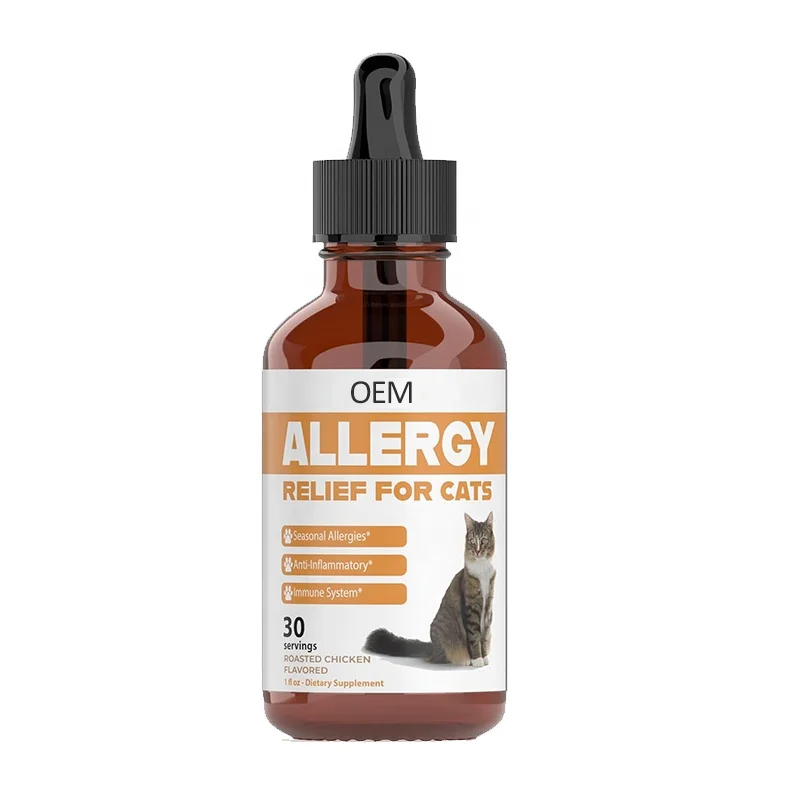 wholesale customization Seasonal Allergy Drops with natural antibiotic for Cats Health Allergy Relief liquid