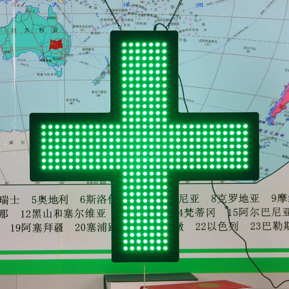 Customized sales of LED hospital cross light box pharmacy LED cross billboard 60cm indoor cross display sign
