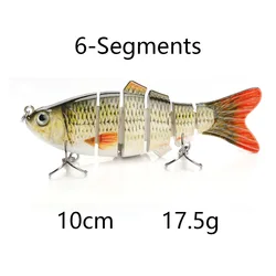 10cm 17.5g wobblers 6 segments swimming hard fishing fish lure bait bass jig isca artificial pesca