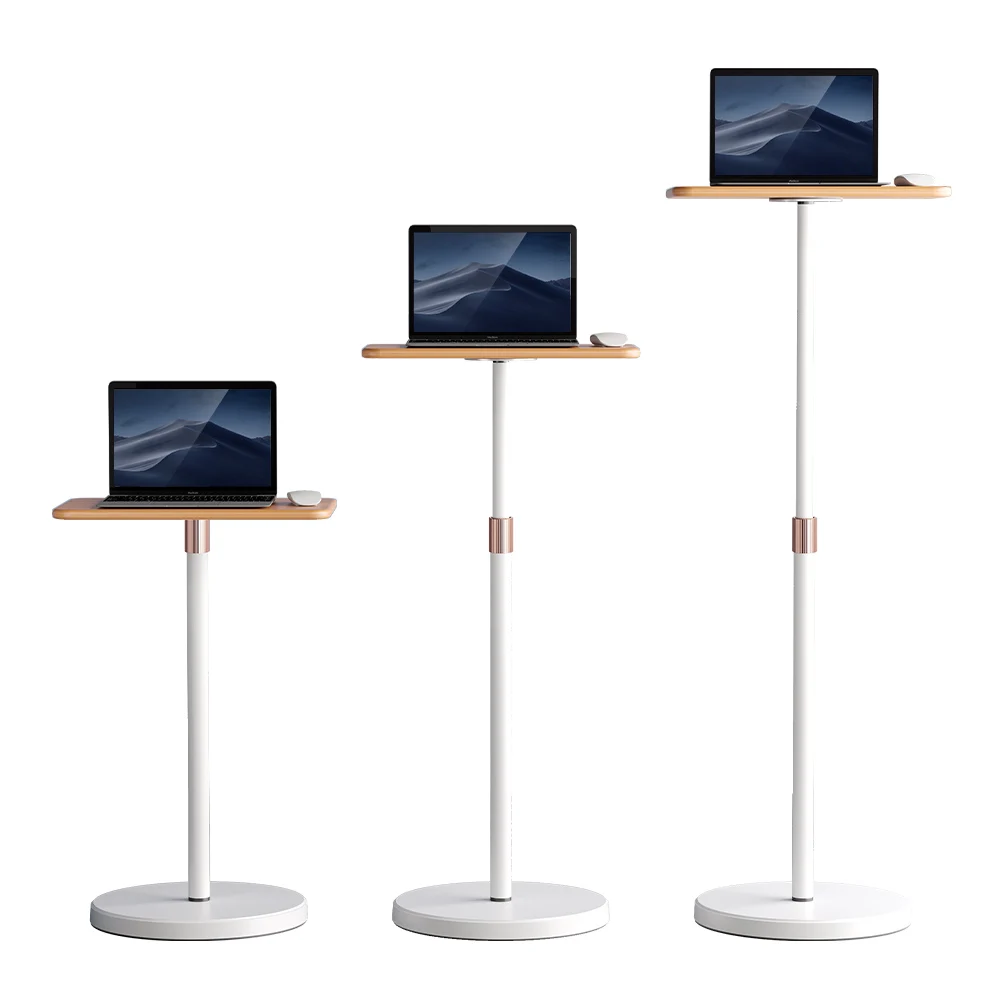 Hot Selling Floor Wooden Laptop Stand Wood Laptop Riser Stand For Office