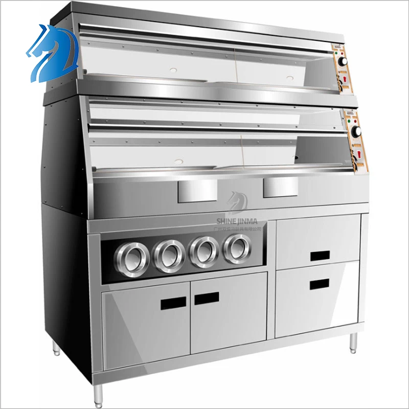 Потепление витрина дисплей Кабинета нержавеющая сталь KFC Ресторан Рабочий стол центр остров машина