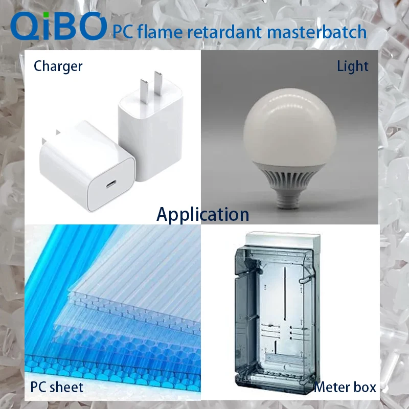 halogen free V0 Polycarbonate flame retardant masterbatch for PC Transparent meter box/Charger/PCHollow plate