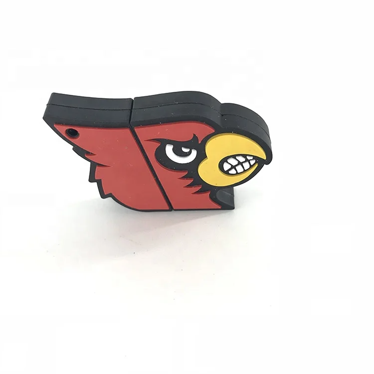 Custom Logo Red PVC Plastic Rubber Design USB Flash Drive for Business Computer School or Office Promotional Gift