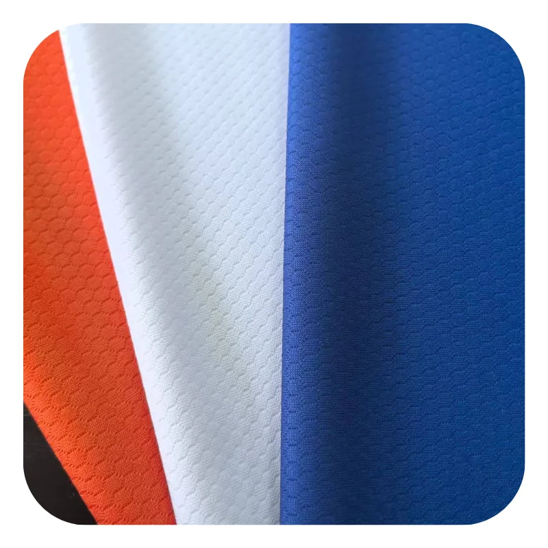 MY Knitting Factory Soccer Mesh Fabric 100%Polyester Knitted Sports Fabric Honeycomb Fabric Quick-Dry for Sportswear