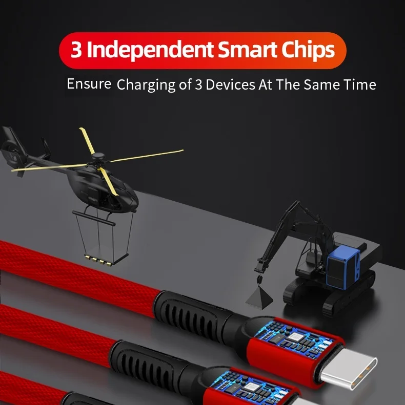  ICEBINGO бесплатная доставка зарядка для мобильного телефона 3 в 1 кабель Micro USB Type-C зарядки и передачи