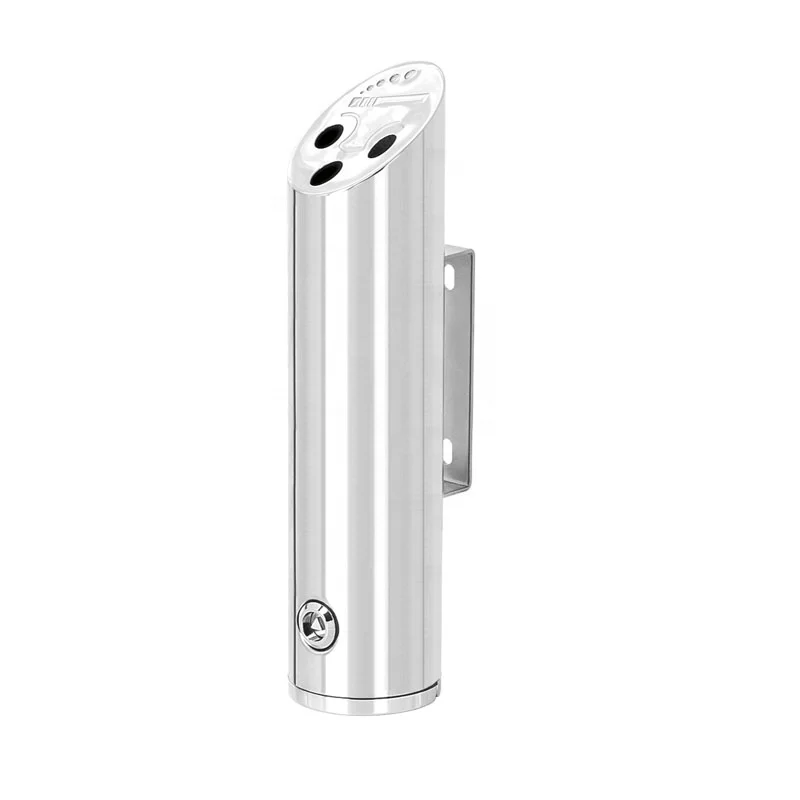 YIBAO YB-HWSS701 D8.9*H36cm thickness 1.2mm High Quality Stainless Steel Round Wall Mounted Smokeless Outdoor Ashtray