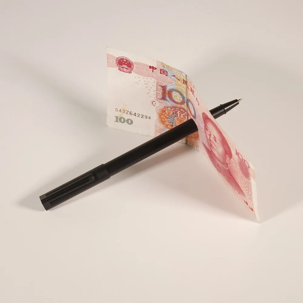 Professionals Magic Black Plastic Pen Through Dollar Bill Magic tricks for Sale