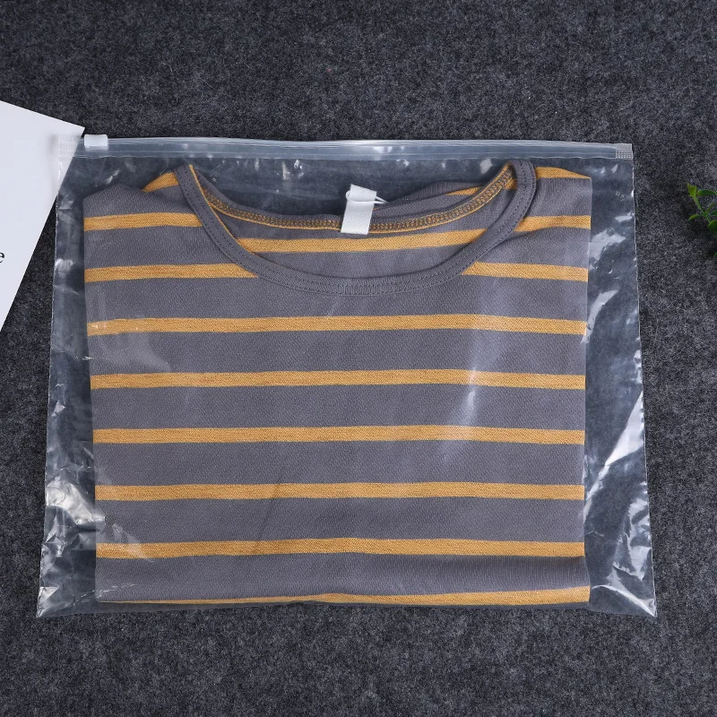 Custom Slide Matte Frosted Zipper Plastic Bag Clear Clothing Tshirt Poly Zip Bag With Logo