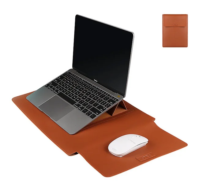 
Micani PU Leather Sleeve Case For Laptop Leather Stand Cover Portable Notebook Protector Bag 