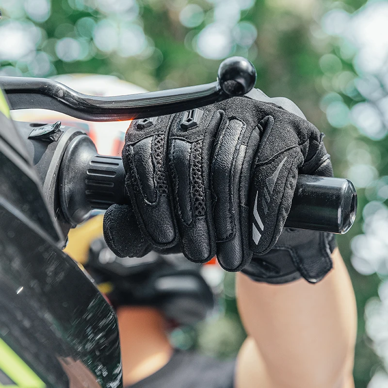 Custom Logo Unisex Motocross Gloves Racing Cycling Glove Full Finger Mens Leather Motorcycle Gloves