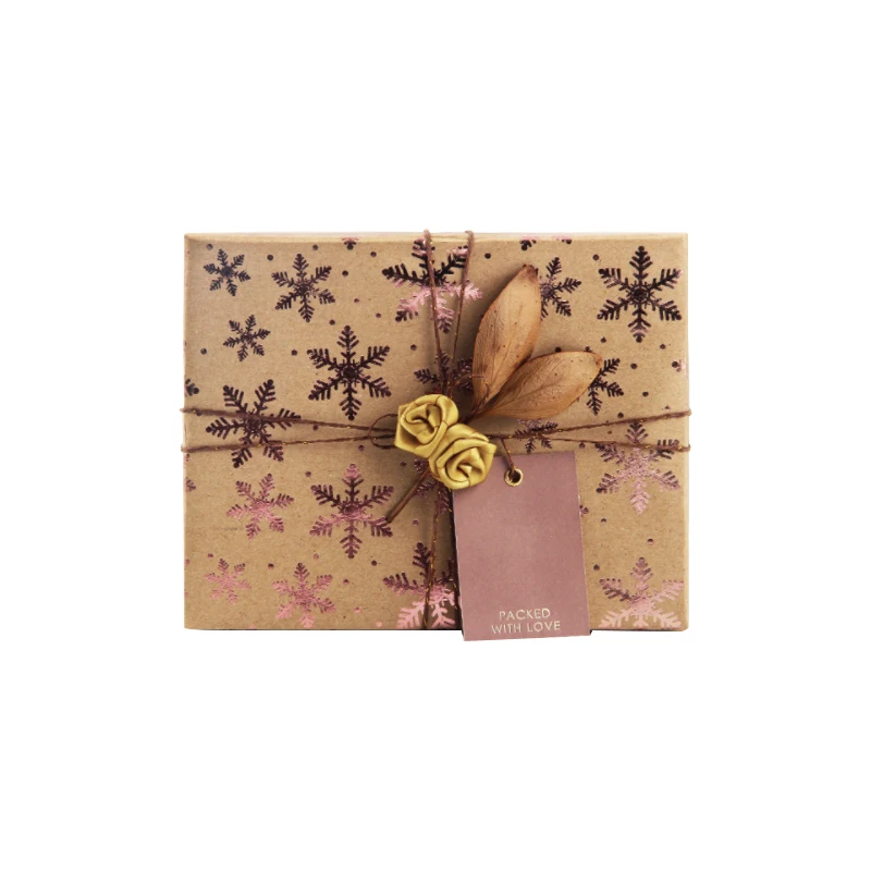 Оптовая продажа, коричневая Крафтовая упаковочная бумага с золотым принтом, индивидуальная подарочная упаковочная бумага