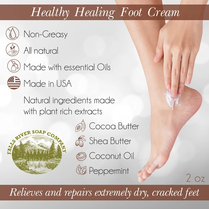Wholesale Healthy Healing Foot Cream With Cocoa Butter and Coconut Oil Foot Care Cream Ship from USA