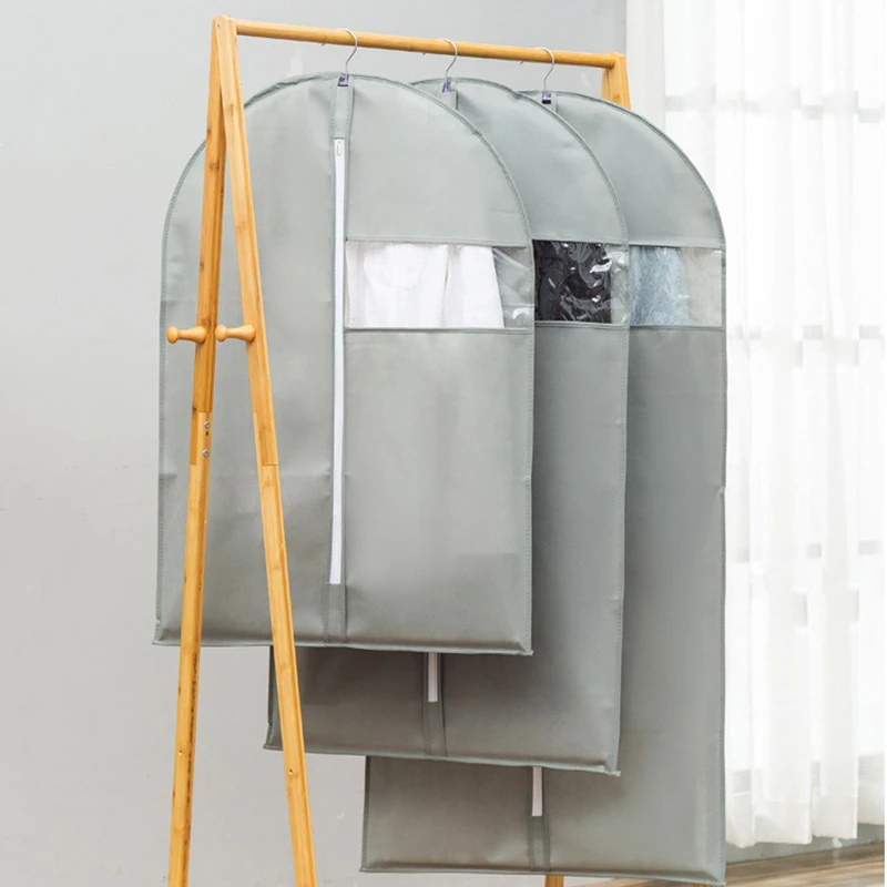 Custom Printed Wedding Dress Garment Bags Reusable Suit Garment Bag Non Woven Clothes Cover With Transparent Window