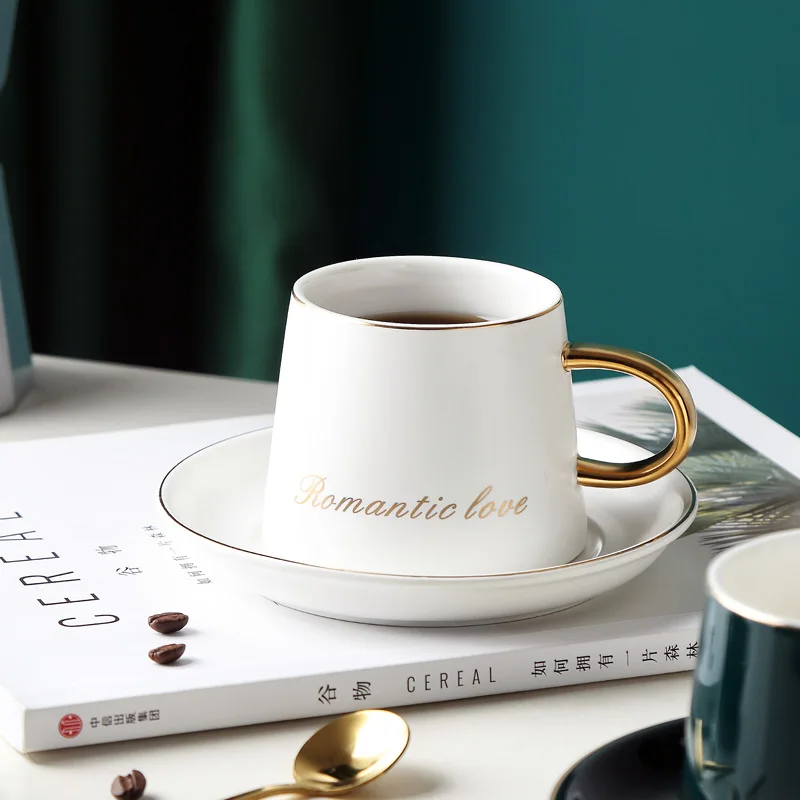 
Hot Sell New Design Gold Rimmed Porcelain Coffee Cup and Saucer 