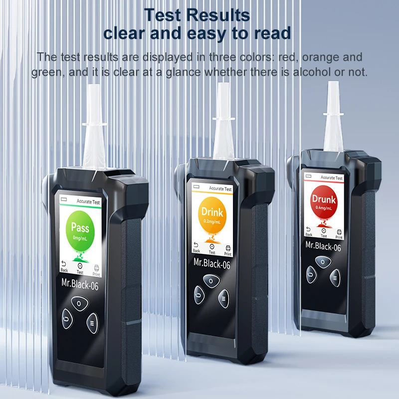 design meter breath alcohol testers breathalyzer with 11mm import fuel cell sensor alcohol tester breath portable  Mr black 06