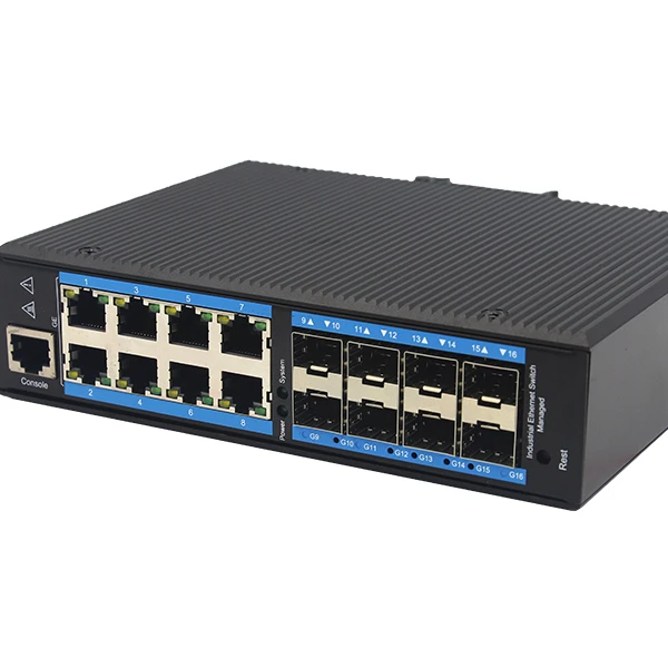 
Управляемый Промышленный Коммутатор ethernet с 16 портами POE GE 