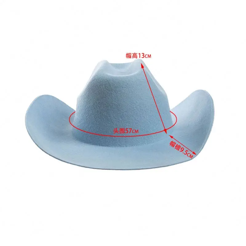 STS Wholesale Western Mexican Cowgirl Hat Multi Color Rolled Brim Sombrero Felt Cowboy Hats