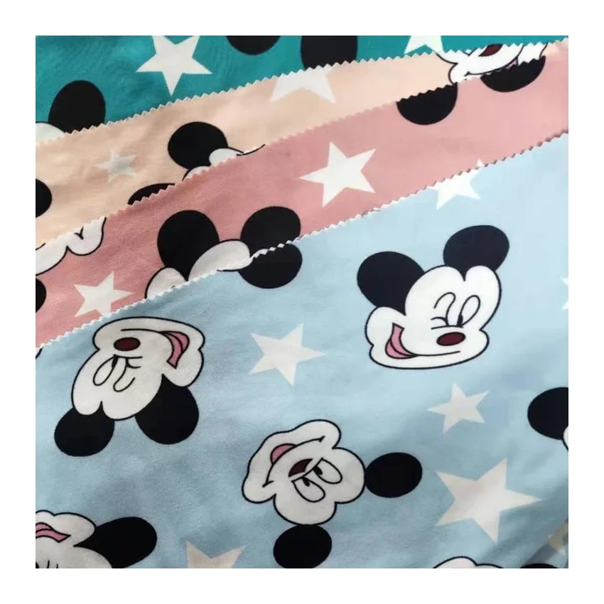 Пижамная ткань с начесом с принтом, 97% полиэстер, 3% спандекс, трикотажная стрейчевая ткань, обычная индивидуальная 500 килограмм 97% P/3% SP CN;ZHE