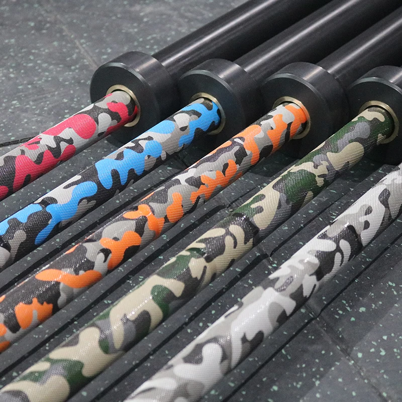 Leadman 25kg 45lb 220cm 7 fit hard chrome barbell bar 7 foot bar customized color camo barbell bar