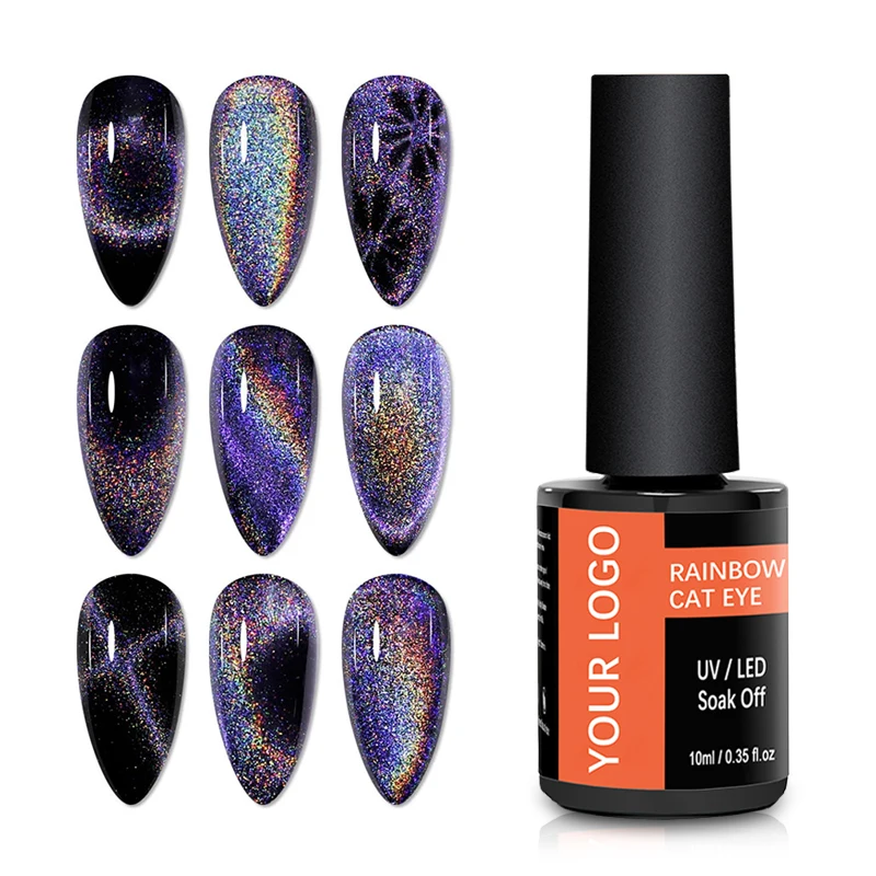 Полированный цветной голографический Алмазный Блестящий Магнитный глазурь магнит кошачий глаз УФ-гель