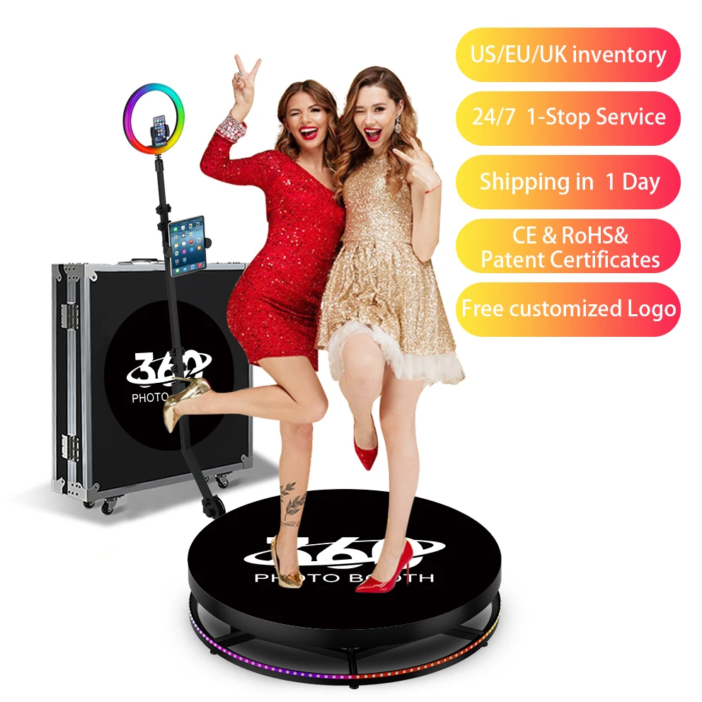 photo booth 360 with customized logo automatic booth camera selfie  digital video  photo booth