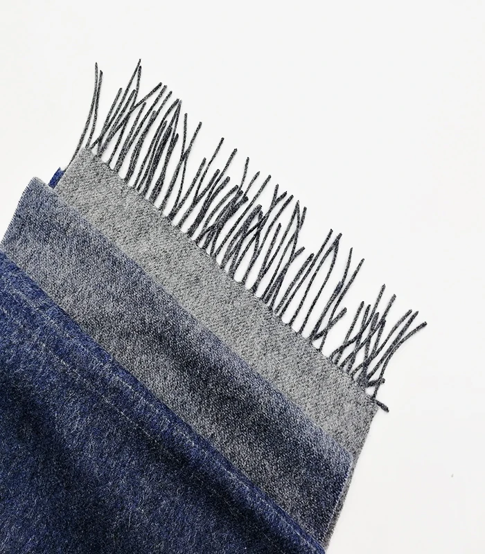 Blue grey double-sided thickened comfortable warm Inner Mongolian cashmere scarf for men