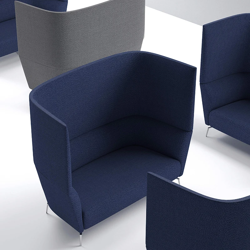 Диван со стальными ножками и высокой спинкой ICON, современное акустическое модульное офисное кресло, диван, диванная подставка