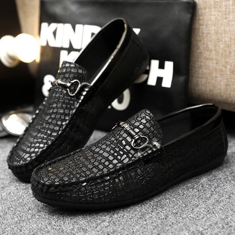 Men Dress Shoes Black Leather Loafers Tassel Casual Slip on Loafer Shoes