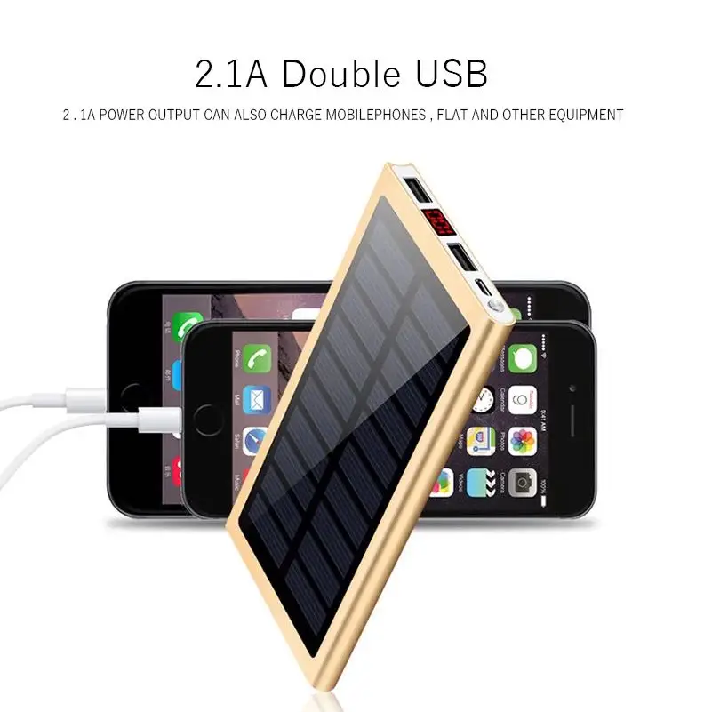 Popular Discount waterproof solar power bank 10000mah 20000mah dual power bank metal power case