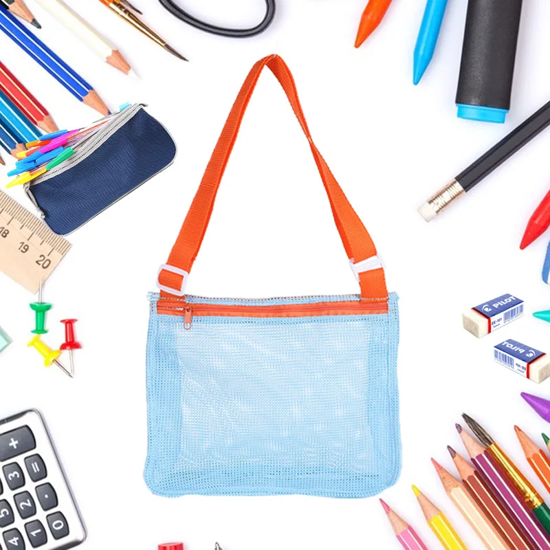 Large Capacity Nylon Wire Mesh Haversack Rainbow Color Toy Storage Outdoor Light Beach Storage Net Bag