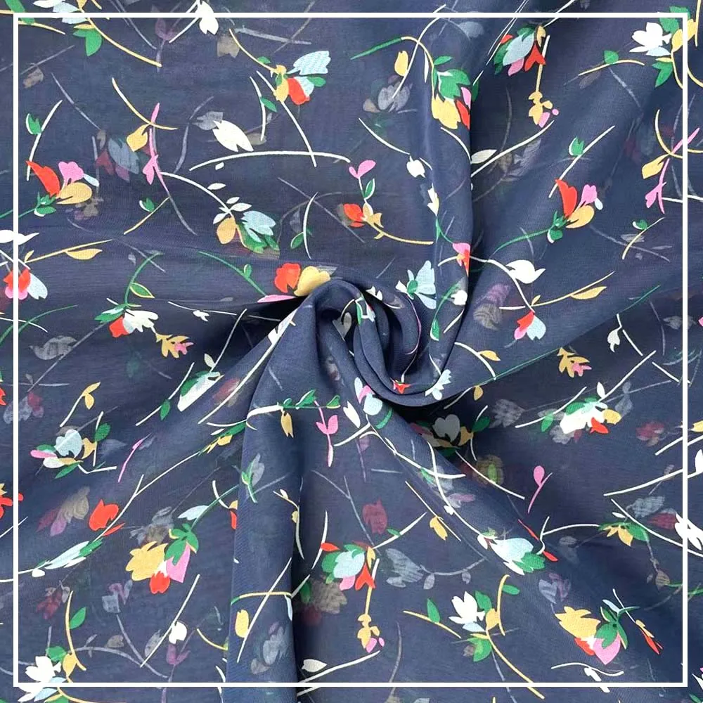 
Wholesale cheap woven 100% polyester 50D fabric printed chiffon fabric for summer dress 