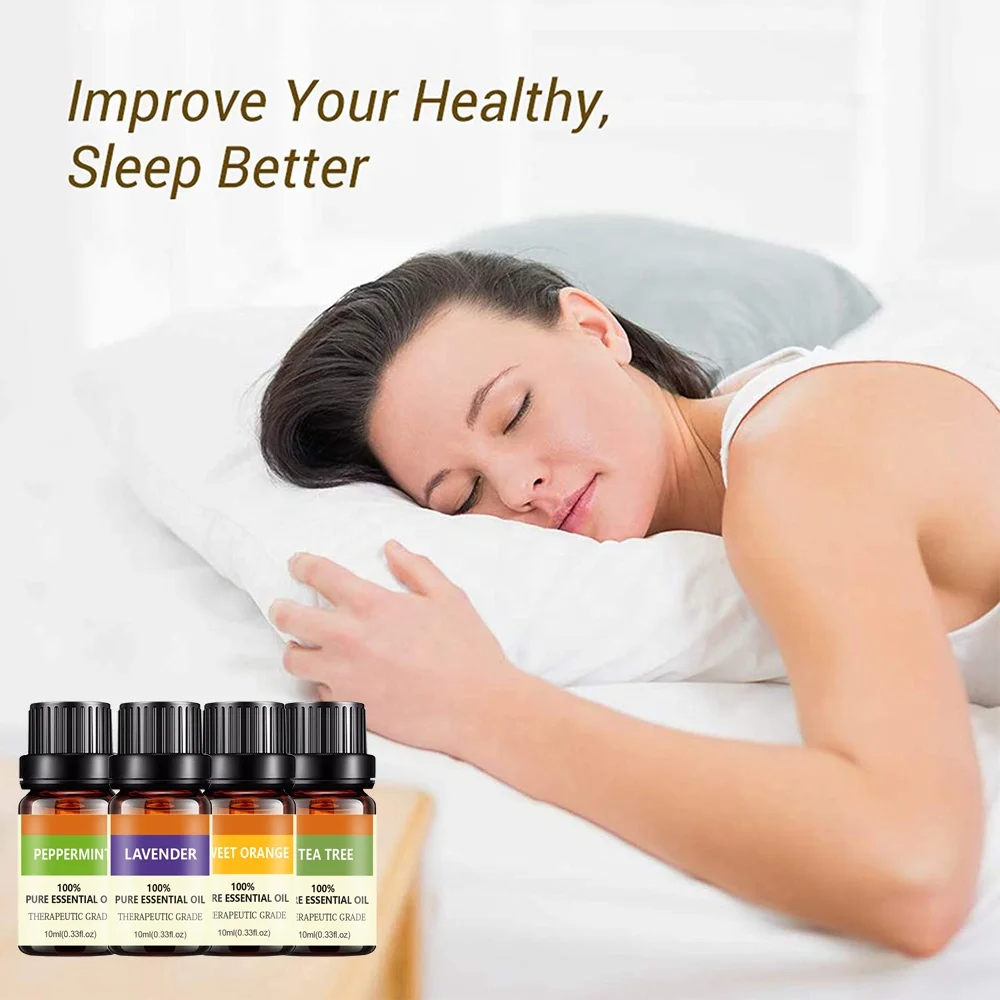 NEW ROAD Hotel Buying Essential Oils Set 4pcs Packaging Custom Gift Boxes 10ml Grapefruit Orange Bergamot Pure Essential Oil