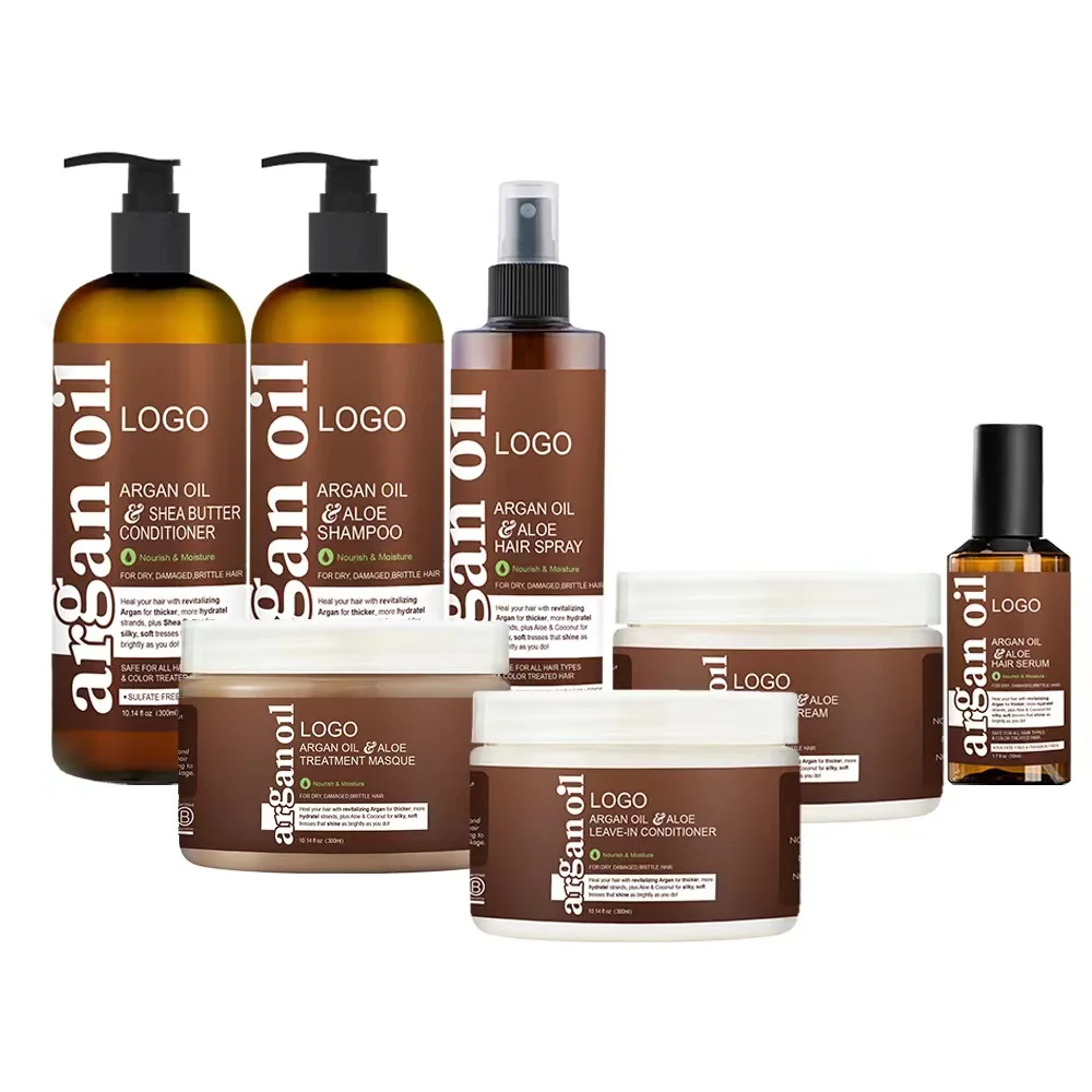 Argan Oil Shampoo and Conditioner Set - with Keratin, Restorative & Moisturizing, Sulfate Free - All Hair Types & Color Treated