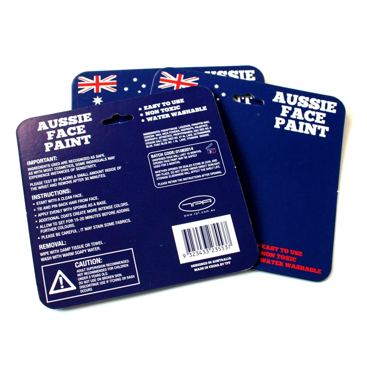 Customized high quality product paper packaging header card and packaging hanging blister cards printing