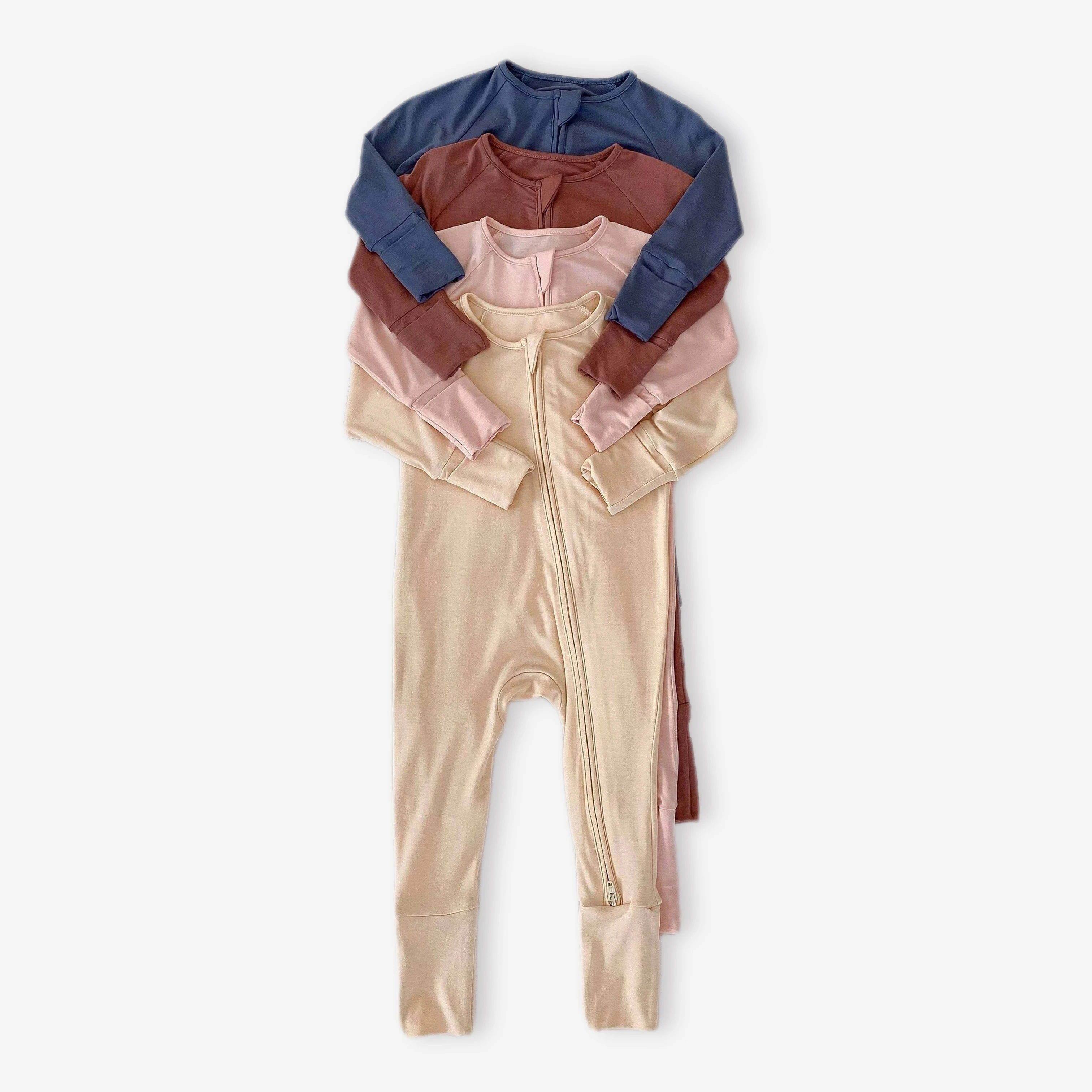 Bamboo Clothes Newborn Zipper Clothing Bamboo Baby Pajama Solid sleeper Long Sleeves baby romper newborn clothes