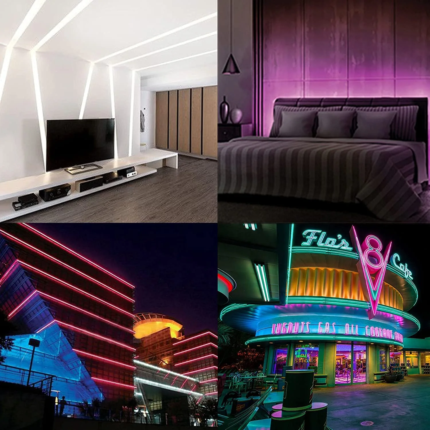 Neon Flex Tube 120LED/M Recessed Color Change Linear Strip Tape Flexible Silicone Housing Outline LED Neon