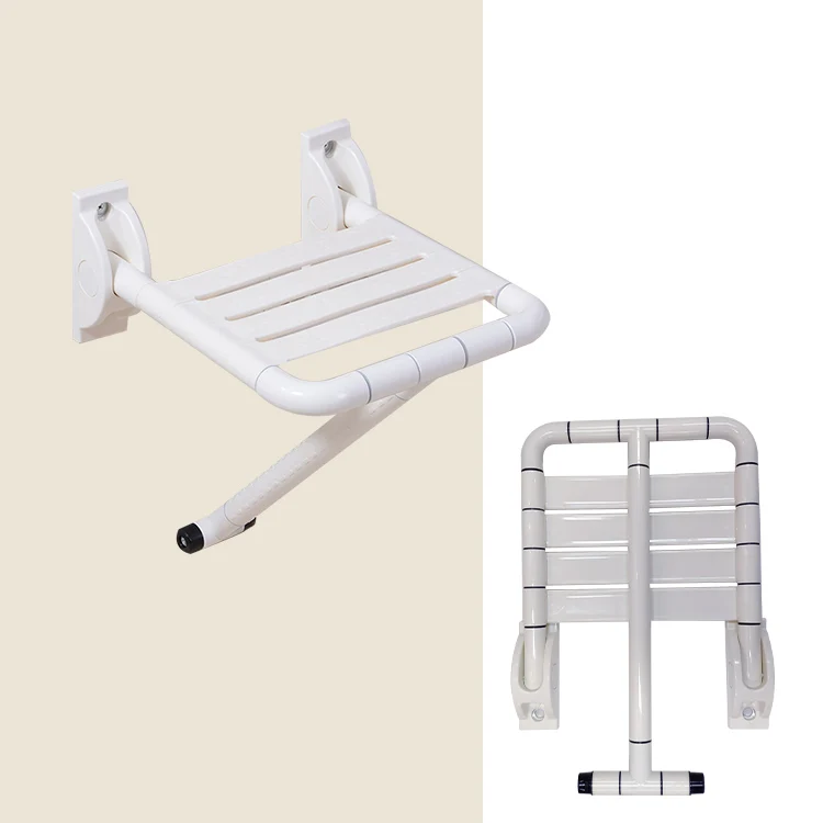 Folding Shower Chair Grab Bar Room  Cradle Seat For Elderly Plastic Stool