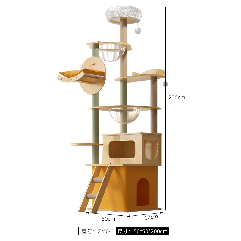 Wholesale 2024 New Design Shijiazhuang Cat Tree with Litter Box Enclosure for Cats Scrapers and Bed