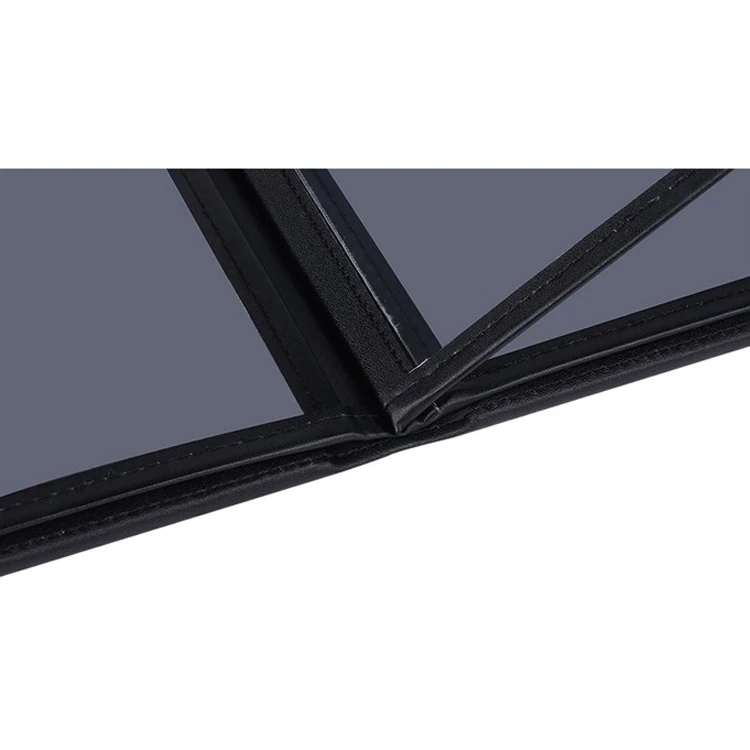 Custom Leather Restaurant Menu Covers New Multiple Pages Restaurant Transparent Plastic Menu Holders Booklet Style 10 Views