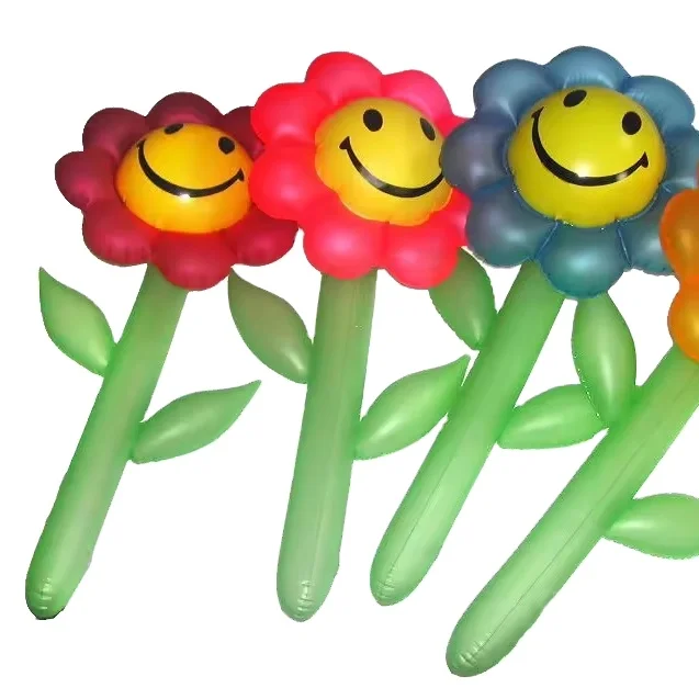 Customized PVC inflatable toy by manufacturer, small cartoon inflatable hammer, flower and tree inflatable hammer, striking rod