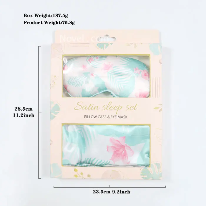 Custom Hair Skin Care Gift Luxury Sleep Silk Satin Eye Mask Silk Pillowcase Set