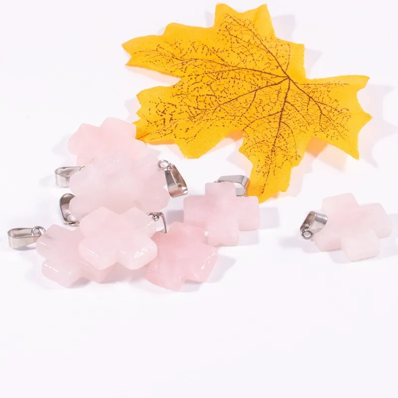 Natural crystal bracelet earrings accessories Natural crystal healing stones gemstone necklace cross pendant