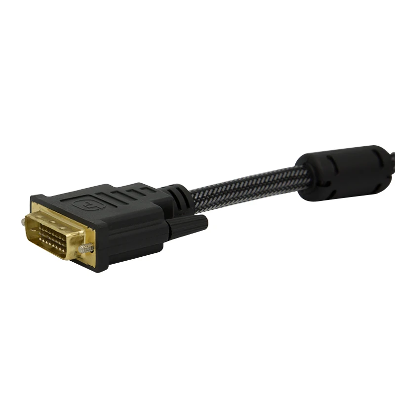 Braided black gold-plated dvi 24+1/24+5 to dvi cable for HDTV projectors computers