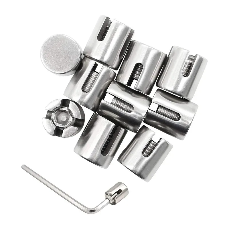 1/8 Clip Green Wall SS316 Stainless Steel Wire Rope Trellis Cross Cable Clamp